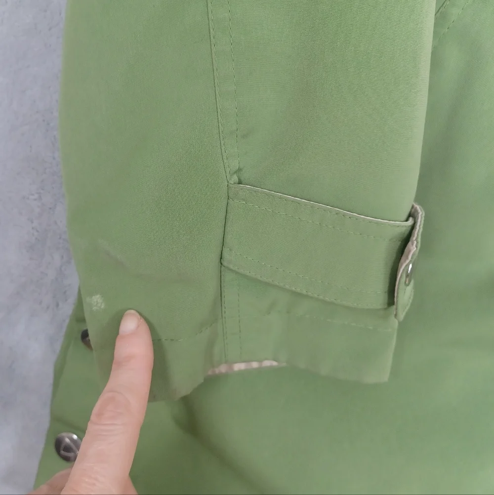 Liz Claiborne Green Utility Jacket with Tan Trim - Picture 12 of 13